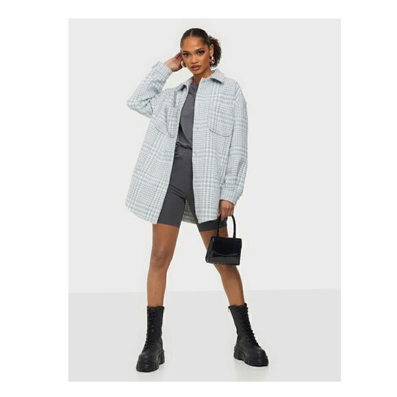 Viceyla pale blue plaid L/S Shacket - Picture 10 of 11